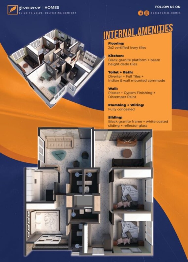 Floor Plan, omkar-galaxy 1 Bedroom 615 Sq.Ft. Apartment In Kasheli Thane 10768828