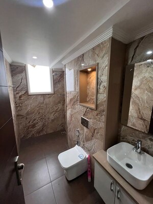 Bathroom in 3 BHK Builder Floor at Sushant Lok I – for Rent