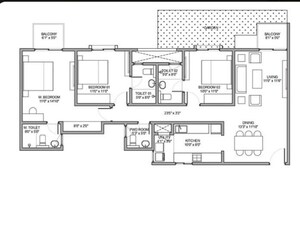 Floor Plan in 3 BHK Apartment at Birla Trimaya, Devanahalli – for Sale