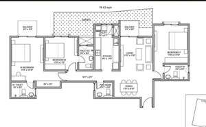 Floor Plan in 3 BHK Apartment at Birla Trimaya, Devanahalli – for Sale
