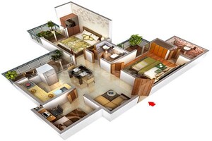 Floor Plan in 2.5 BHK Apartment at Amrapali O2 Valley, Tech Zone 4 Greater Noida – for Sale