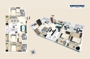 Floor Plan in 2 BHK Apartment at Bejai – for Sale