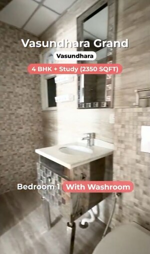 Bathroom in 4 BHK Apartment at Nandini The Vasundhara Grand, Vasundhara Sector 15 – for Sale