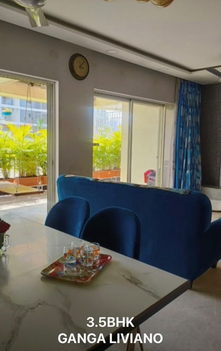 Living Room, goel-ganga-liviano 3.5 Bedroom 3000 Sq.Ft. Apartment In Kharadi Pune 10771092