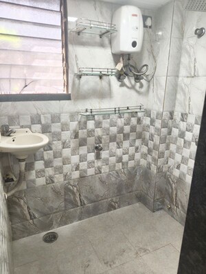 Bathroom in 1 BHK Apartment at Kopar Khairane – for Rent