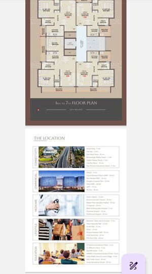 Floor Plan in 1 BHK Apartment at Ulwe Sector 17 – for Sale