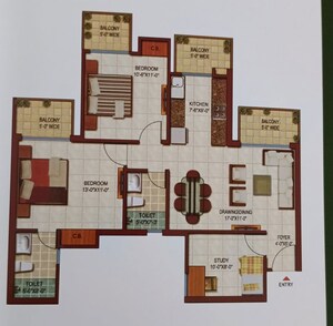 Floor Plan in 2 BHK Apartment at Saviour Park Phase III, Mohan Nagar – for Rent
