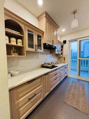 Kitchen in 3 BHK Apartment at Motia Blue Ridge, Dhakoli – for Sale