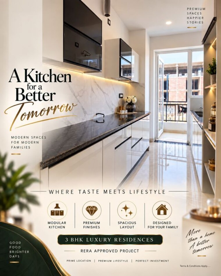 Kitchen, shri-northview-avenue Studio 1745 Sq.Ft. Apartment In Dyalpur Zirakpur 10774295