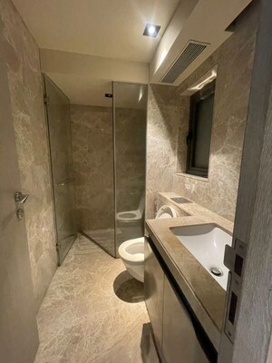 Bathroom in 3 BHK Apartment at Rustomjee Paramount, Khar West – for Rent