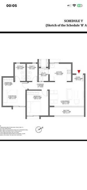Floor Plan in 2 BHK Apartment at Godrej Park Retreat, Sarjapur Road – for Rent