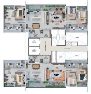 Floor Plan in 3 BHK Apartment at Empire Square, Chinchwad – for Sale