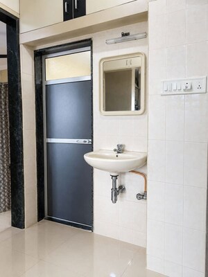 Bathroom in 1 BHK Apartment at Parsik Nagar – for Rent