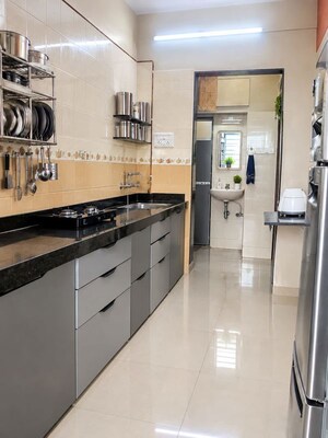 Kitchen in 1 BHK Apartment at Parsik Nagar – for Rent