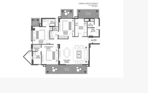 Floor Plan in 3 BHK Apartment at Godrej Icon, Sector 88a – for Sale