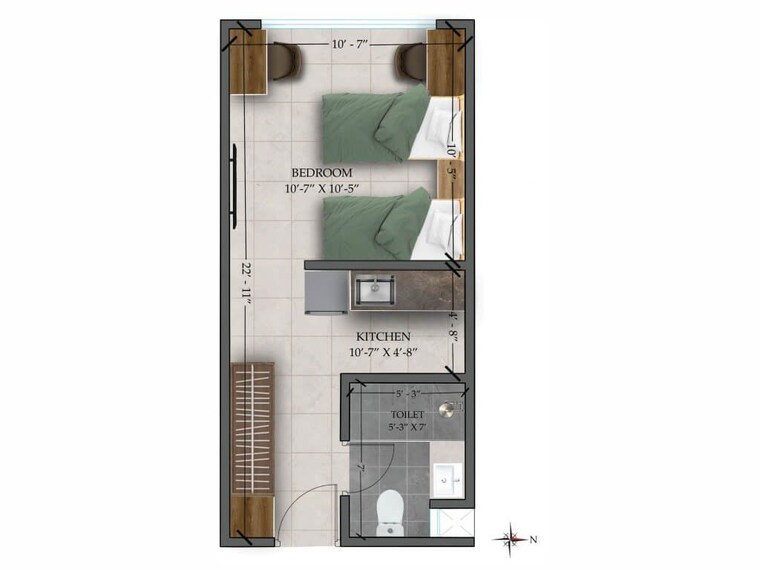 Floor Plan, blue-pearl-133-orange-tree Studio 240 Sq.Ft. Apartment In Sus Pune 10776279