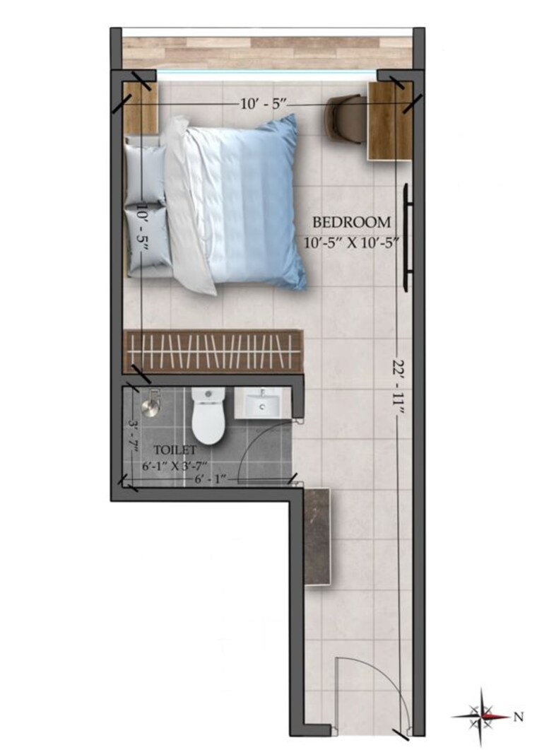 Floor Plan, blue-pearl-133-orange-tree Studio 240 Sq.Ft. Apartment In Sus Pune 10776279