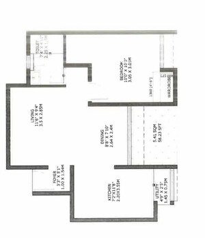 Floor Plan in 1 BHK Apartment at Assetz 63 Degree East, Off Sarjapur Road – for Sale