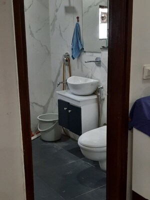 Bathroom in 3 BHK Builder Floor at Motia Blue Ridge, Dhakoli – for Sale