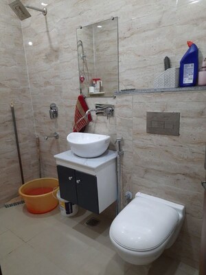 Bathroom in 3 BHK Builder Floor at Motia Blue Ridge, Dhakoli – for Sale