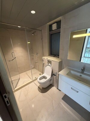 Bathroom in 2 BHK Apartment at Kasturi Apostrophe, Wakad – for Rent