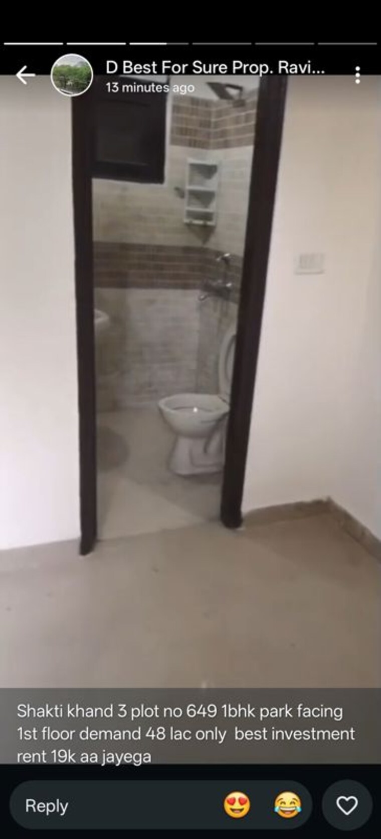 Bathroom, shakti khand iii 1 Bedroom 550 Sq.Ft. Builder Floor In Shakti Khand Iii Ghaziabad 10778364