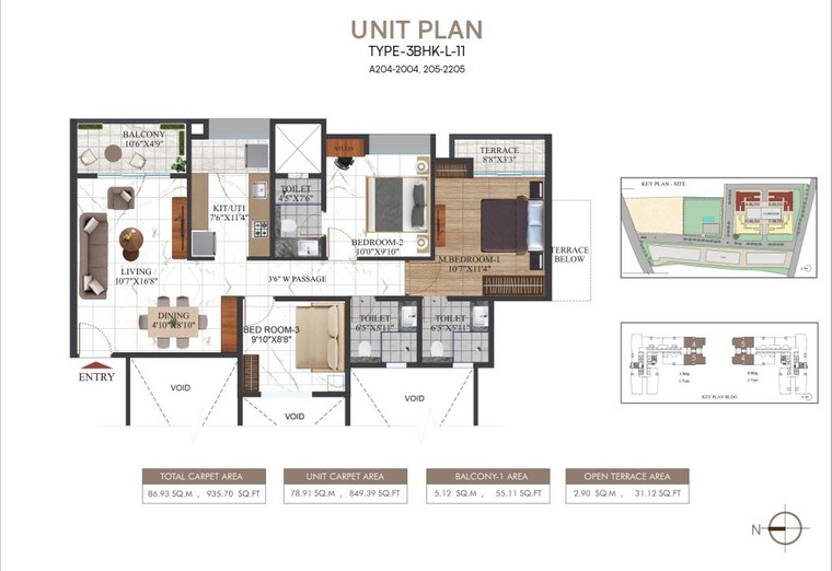 Floor Plan, shriram-the-spectrum 2 Bedroom 758 Sq.Ft. Apartment In Undri Pune 10776258