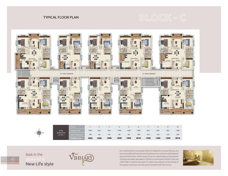 Floor Plan, vazhraa-vihhari 2 Bedroom 1320 Sq.Ft. Apartment In Manikonda Hyderabad 10779038