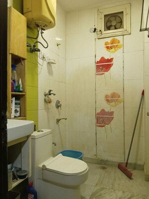 Bathroom in 2 BHK Builder Floor at East Of Kailash – for Rent