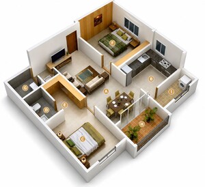 Floor Plan in 2 BHK Apartment at Halasahalli – for Sale