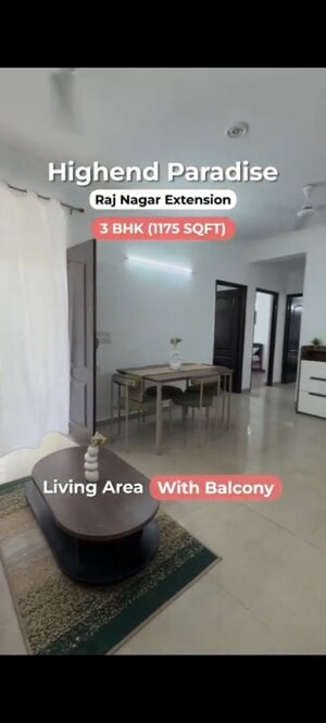 Living Room in 3 BHK Apartment at High End Paradise II, Raj Nagar Extension – for Sale
