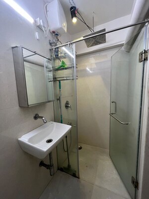 Bathroom in 1 BHK Apartment at God Gifts Building, Lower Parel – for Rent