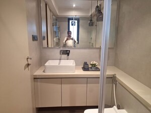 Attached Bathroom in 3 BHK Apartment at Aum Nav Kiran, Khar West – for Rent