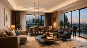 Living Room in 3 BHK Apartment at DSR Ciel, Osman Nagar – for Sale