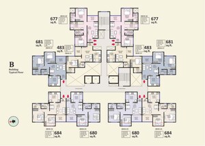 Floor Plan in 2 BHK Apartment at Spectrum BA Swadesha, Moshi – for Sale