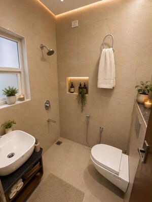 Bathroom in 3 BHK Apartment at Skylar Homes, Patiala Road – for Rent