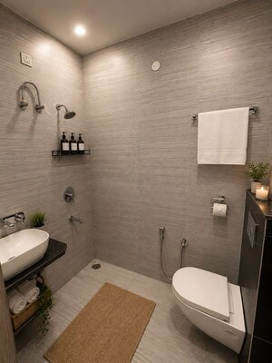 Bathroom in 3 BHK Apartment at Skylar Homes, Patiala Road – for Rent