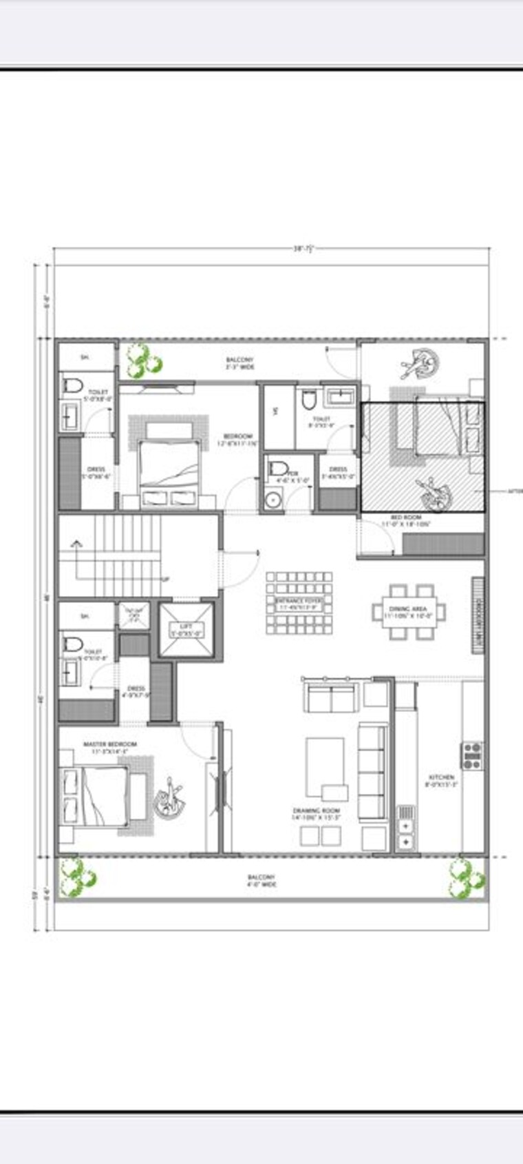 Floor Plan, uppal-gurgaon-99 3.5 Bedroom 253 Sq.Yd. Builder Floor In Sector 99 Gurgaon 10782367