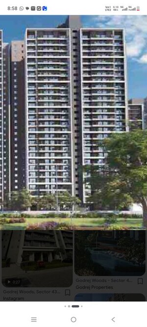 2 BHK Apartment For Rent in Godrej Woods, Sector 43