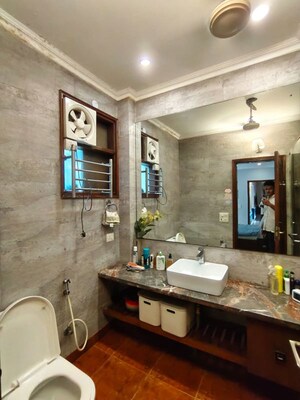 Bathroom in 3 BHK Builder Floor at Panchsheel Park – for Rent