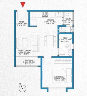 Floor Plan in 3 BHK Apartment at Godrej Park Retreat, Sarjapur Road – for Sale