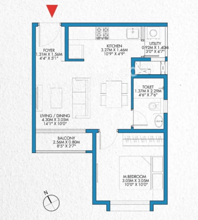 Floor Plan, godrej-park-retreat 3 Bedroom 1700 Sq.Ft. Apartment In Sarjapur Road Bangalore 10777366