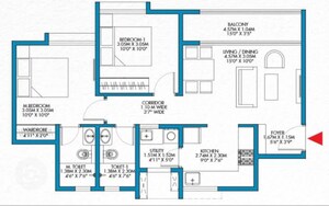 Floor Plan in 3 BHK Apartment at Godrej Park Retreat, Sarjapur Road – for Sale