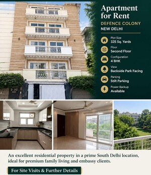3.5 BHK Builder Floor For Rent in Defence Colony