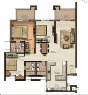 Floor Plan in 3 BHK Apartment at Brigade Lakefront Crimson, Whitefield – for Sale
