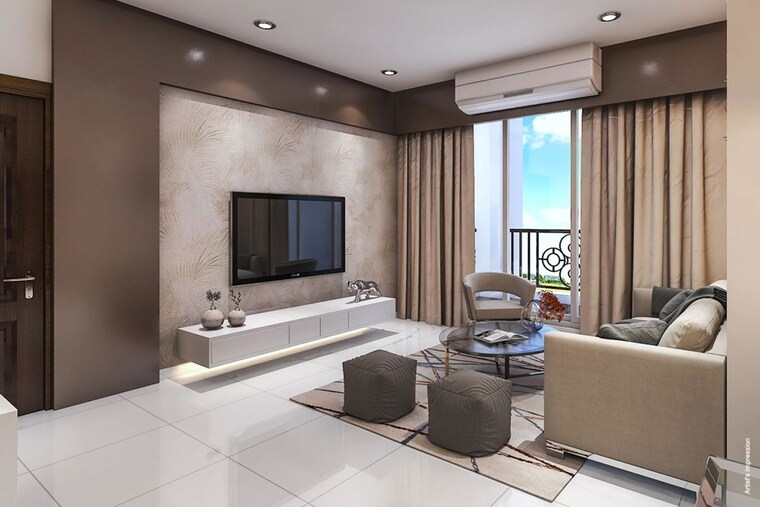 Living Room, nyati-esteban 3 Bedroom 1325 Sq.Ft. Apartment In Undri Pune 10784661