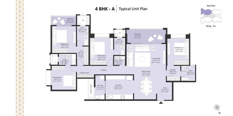 Floor Plan, nyati-evoq 3 Bedroom 946 Sq.Ft. Apartment In Kalyani Nagar Pune 10784685