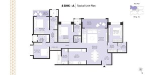 Floor Plan in 4 BHK Apartment at Nyati Evoq, Kalyani Nagar – for Sale