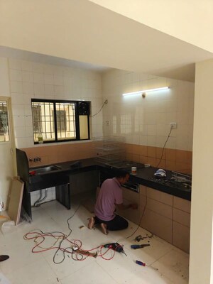 Kitchen in 3 BHK Apartment at Radhai Nagari Apartments, Pimple Saudagar – for Rent