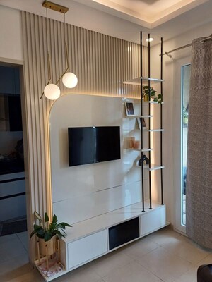 Tv Room in 2.5 BHK Apartment at Bhartiya Nikoo Homes, Thanisandra Main Road – for Sale